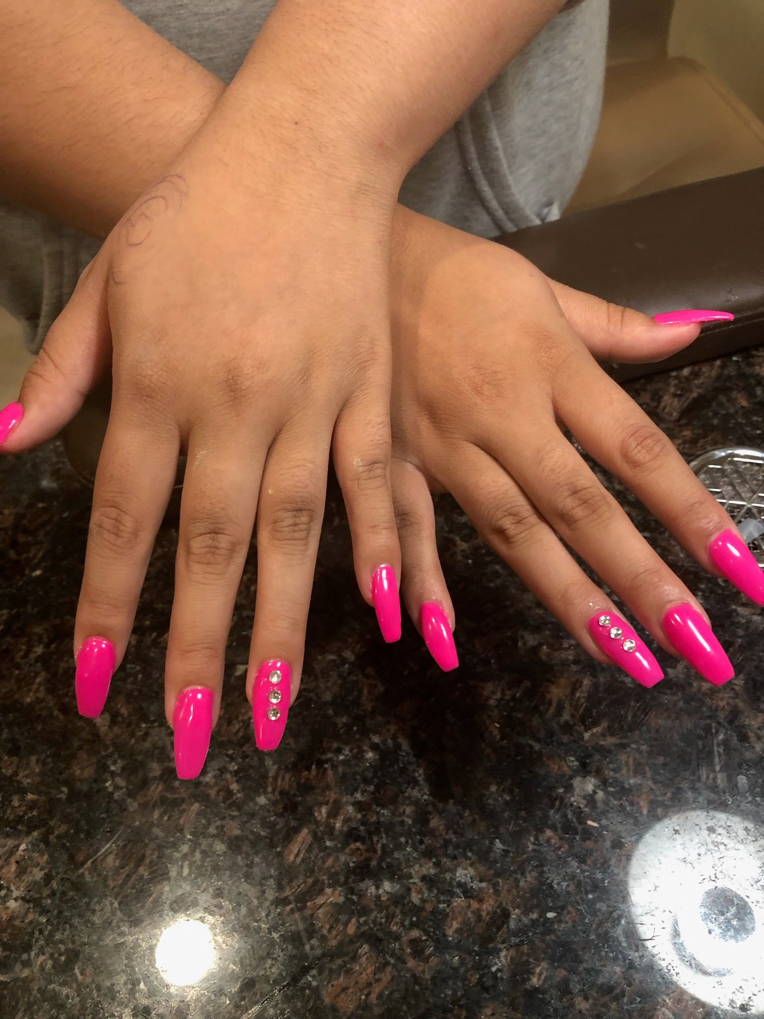 Escondido Gel Shellac Nails Manicure Hot Pink